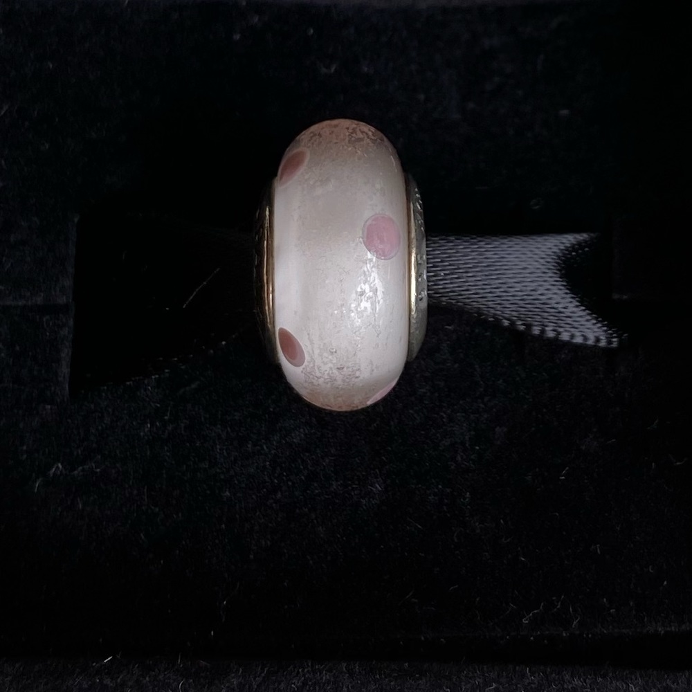 RETIRED Pandora Pink Dot Murano Bead